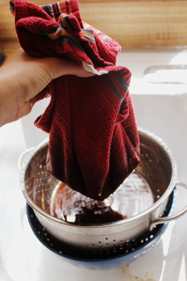 Strain with a dishcloth
