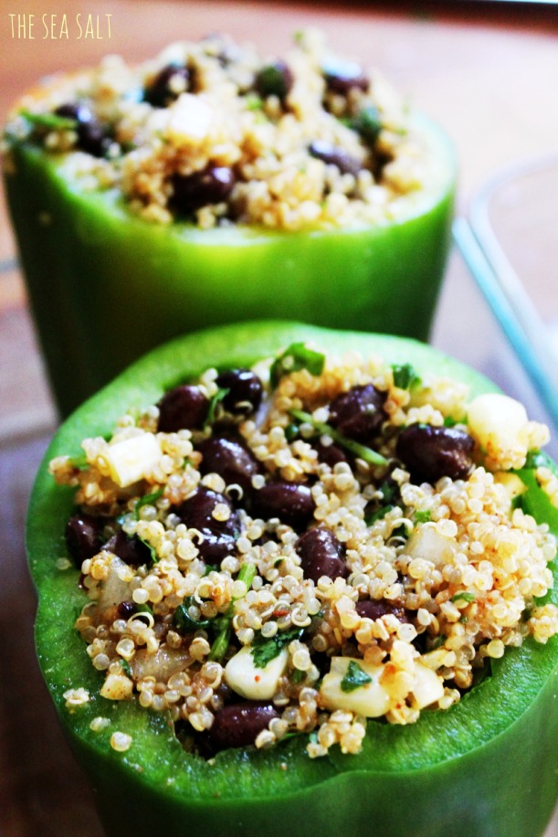 Mexican Stuffed Peppers with Quinoa, Black Beans & Corn